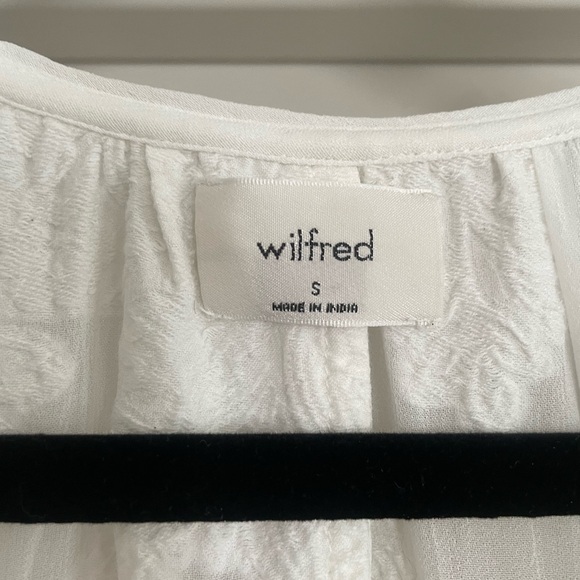 Aritzia Wilfred Augustine Peplum Top White Sheer Small S EUC Empire Waist - Picture 5 of 9